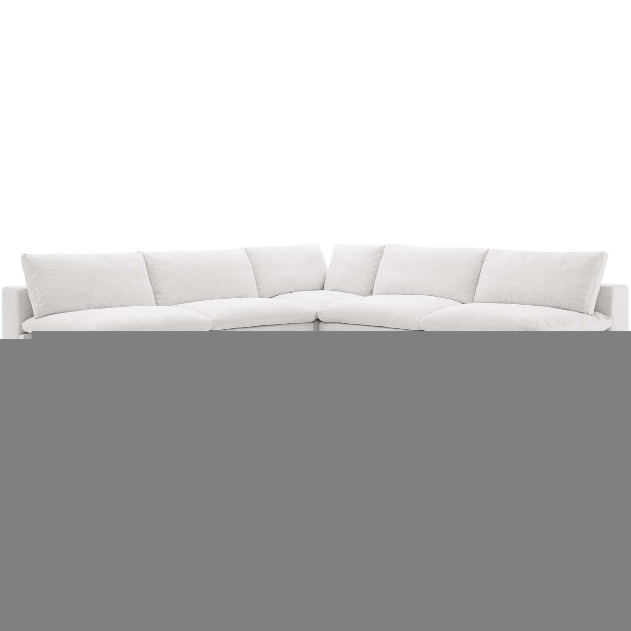 Commix Down Filled Overstuffed 5 Piece Sectional Sofa Set, Fabric, Beige 15746