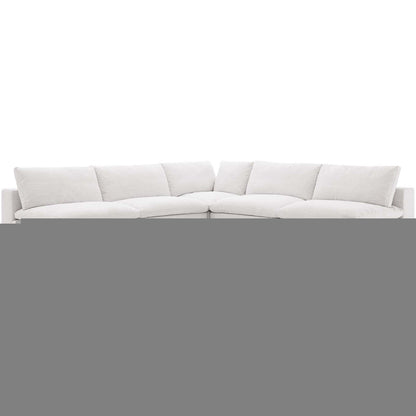 Commix Down Filled Overstuffed 5 Piece Sectional Sofa Set, Fabric, Beige 15746