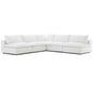 Commix Down Filled Overstuffed 5 Piece Sectional Sofa Set, Fabric, White 15749