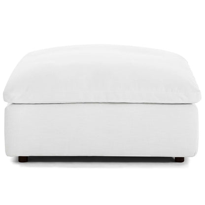 Commix Down Filled Overstuffed 5 Piece Sectional Sofa Set, Fabric, White 15749