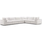 Commix Down Filled Overstuffed 6 Piece Sectional Sofa Set, Fabric, Beige, 17311