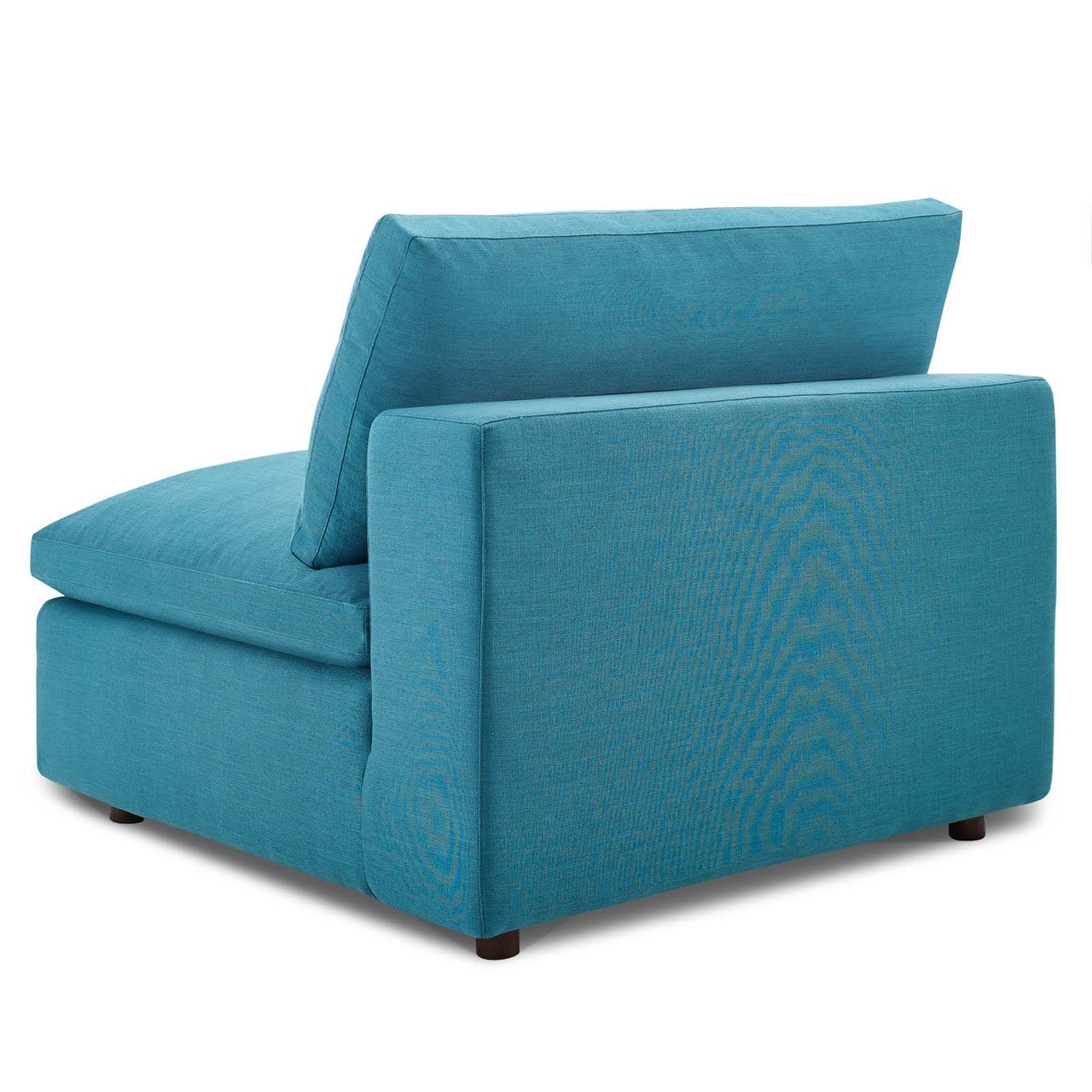 Commix Down Filled Overstuffed 6 Piece Sectional Sofa Set, Fabric, Aqua Blue 15752