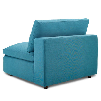 Commix Down Filled Overstuffed 6 Piece Sectional Sofa Set, Fabric, Aqua Blue 15752