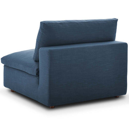 Commix Down Filled Overstuffed 6 Piece Sectional Sofa Set, Fabric, Navy Blue 15754