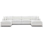 Commix Down Filled Overstuffed 6 Piece Sectional Sofa Set, Fabric, White 15757