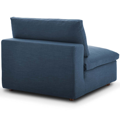 Commix Down Filled Overstuffed 8 Piece Sectional Sofa Set, Fabric, Navy Blue, 17313