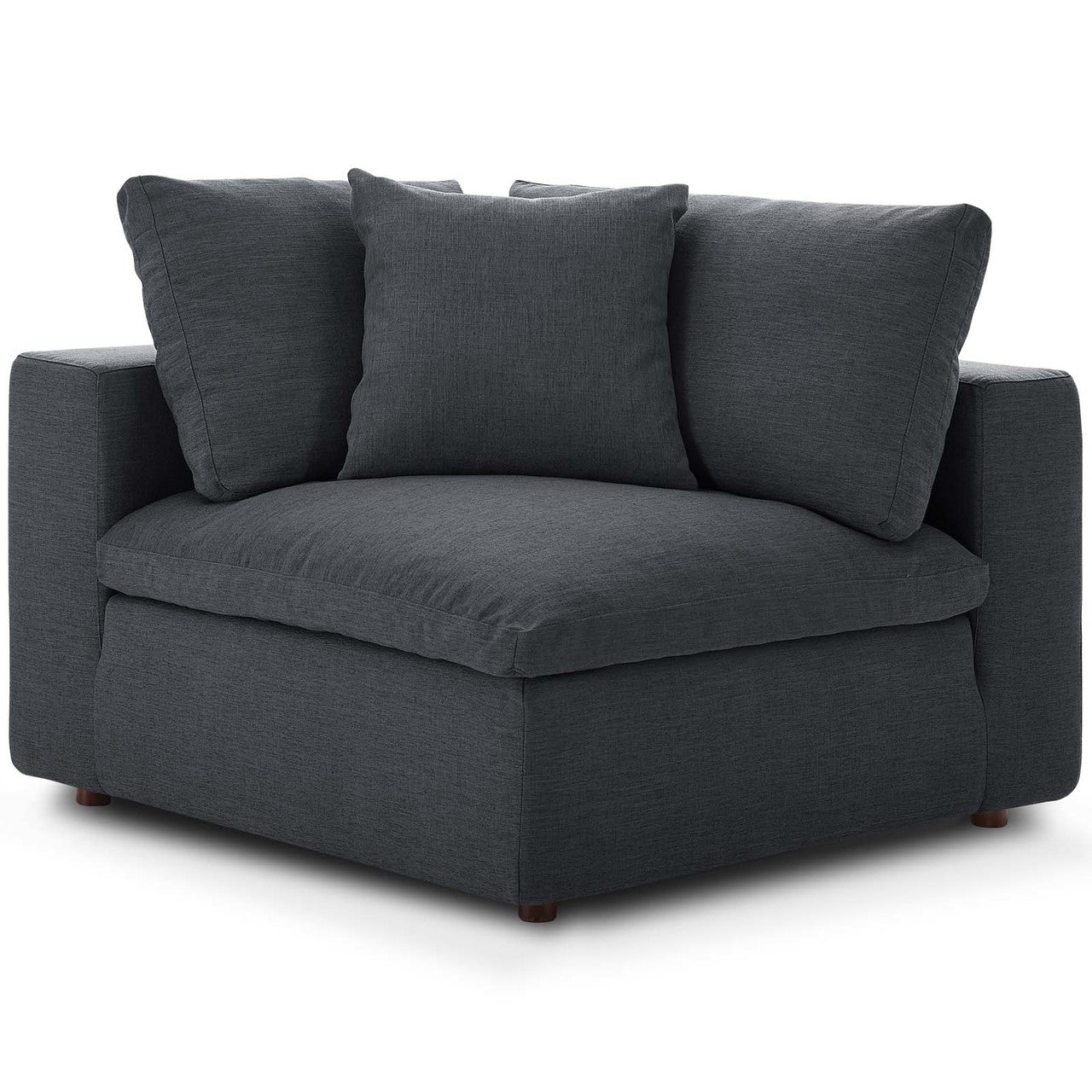 Commix Down Filled Overstuffed 8 Piece Sectional Sofa Set, Fabric, Grey Gray 15759