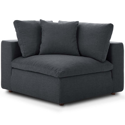 Commix Down Filled Overstuffed 8 Piece Sectional Sofa Set, Fabric, Grey Gray 15759