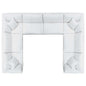 Commix Down Filled Overstuffed 8 Piece Sectional Sofa Set, Fabric, White 15761