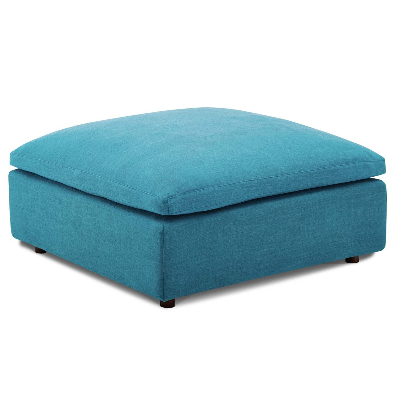 Commix Down Filled Overstuffed 7 Piece Sectional Sofa Set, Fabric, Aqua Blue 15764