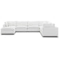 Commix Down Filled Overstuffed 7 Piece Sectional Sofa Set, Fabric, White 15765