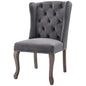 Apprise French Vintage Dining Performance Velvet Side Chair, Velvet Fabric Wood, Grey Gray 15397