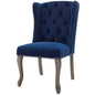 Apprise French Vintage Dining Performance Velvet Side Chair, Velvet Fabric Wood, Navy Blue 15399