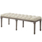 Province French Vintage Performance Velvet Bench, Velvet Fabric, Beige 15400