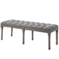 Province French Vintage Performance Velvet Bench, Velvet Fabric, Light Grey Gray 15402