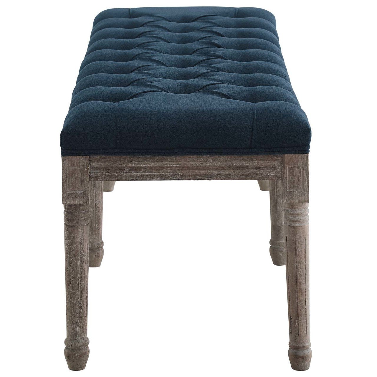 Province French Vintage Performance Velvet Bench, Velvet Fabric, Navy Blue 15403