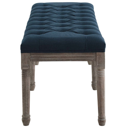 Province French Vintage Performance Velvet Bench, Velvet Fabric, Navy Blue 15403