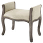 Avail Vintage French Upholstered Fabric Bench, Fabric Wood, Beige 15408