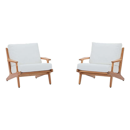 Saratoga 2 Piece Outdoor Patio Teak Set, Wood, White Natural 15239