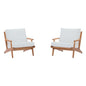 Saratoga 2 Piece Outdoor Patio Teak Set, Wood, White Natural 15239