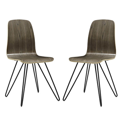 Drift Dining Side Chair Set of 2, Wood, Brown 15244