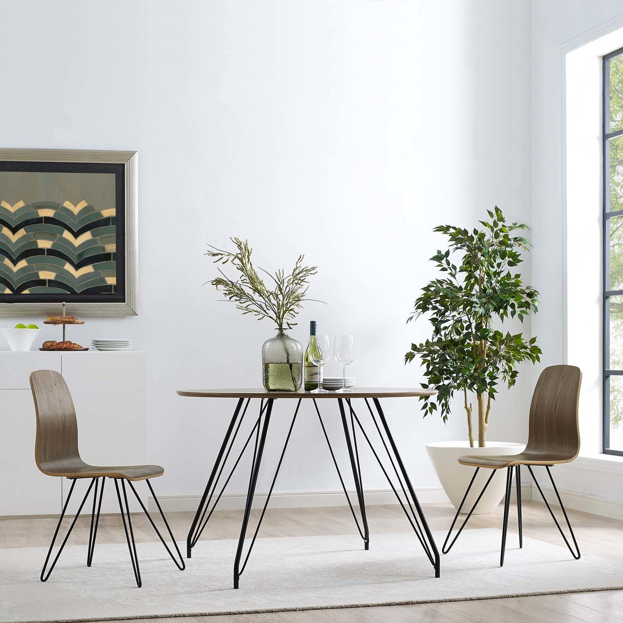 Drift Dining Side Chair Set of 2, Wood, Brown 15244