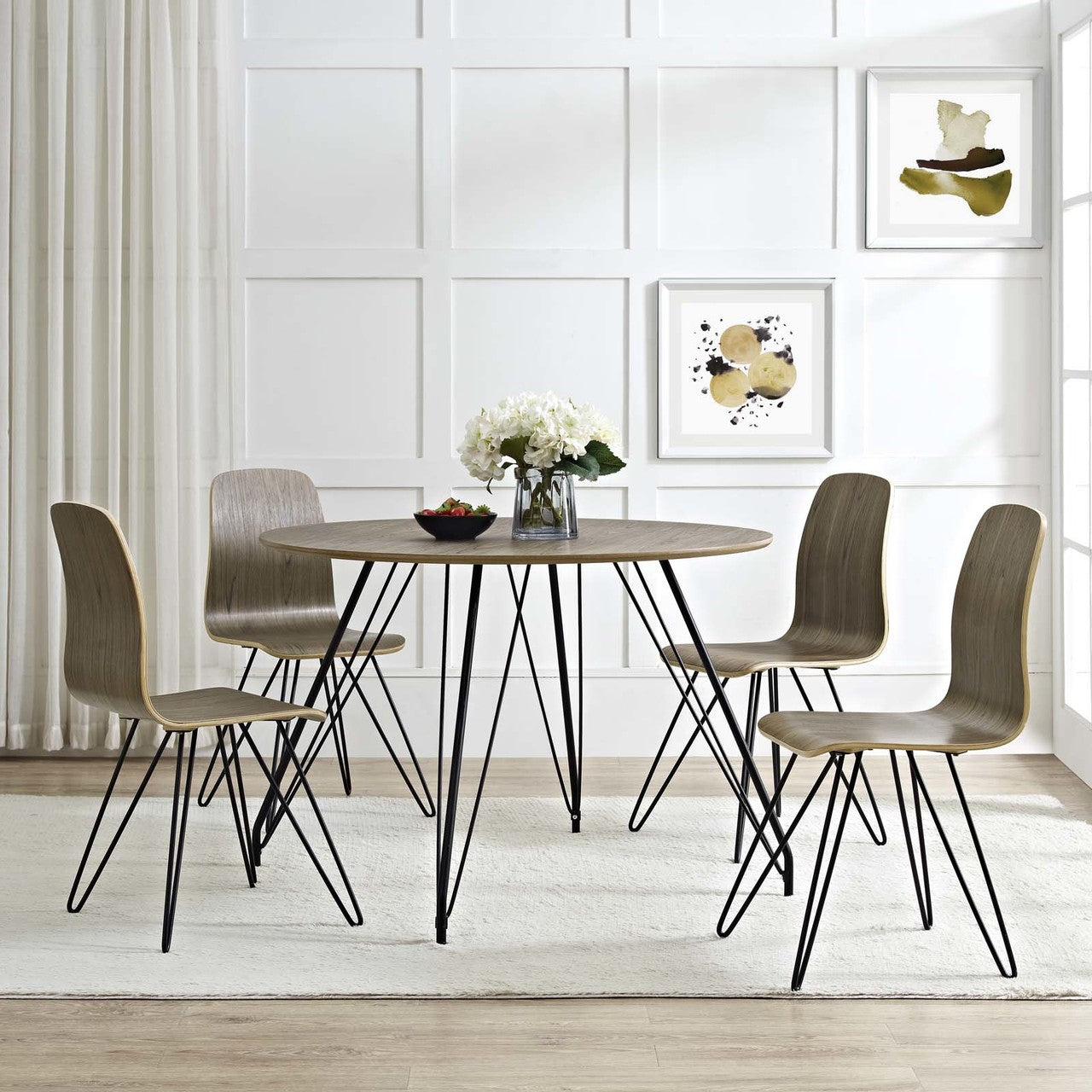 Drift Dining Side Chair Set of 4, Wood, Brown 15246
