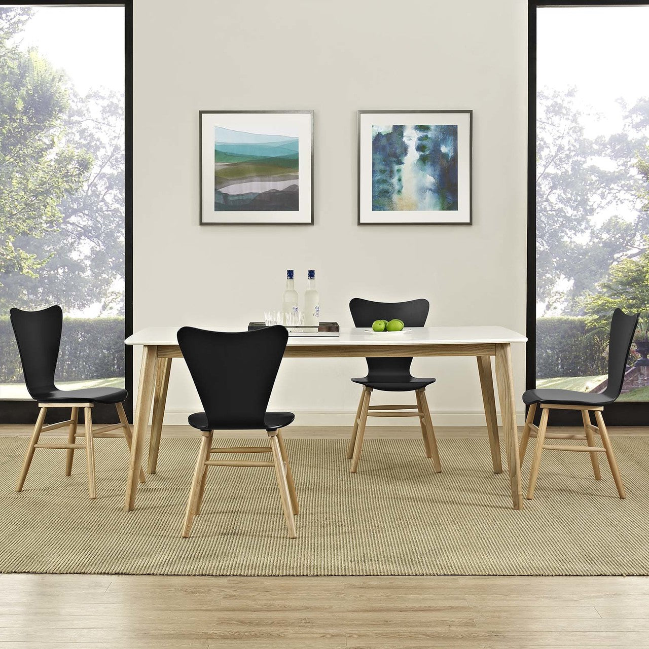 Cascade Dining Chair Set of 4, Wood, Black 15247
