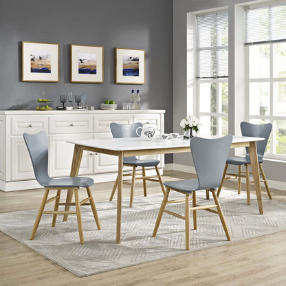 Cascade Dining Chair Set of 4, Wood, Grey Gray 15248