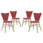 Cascade Dining Chair Set of 4, Wood, Red 15250