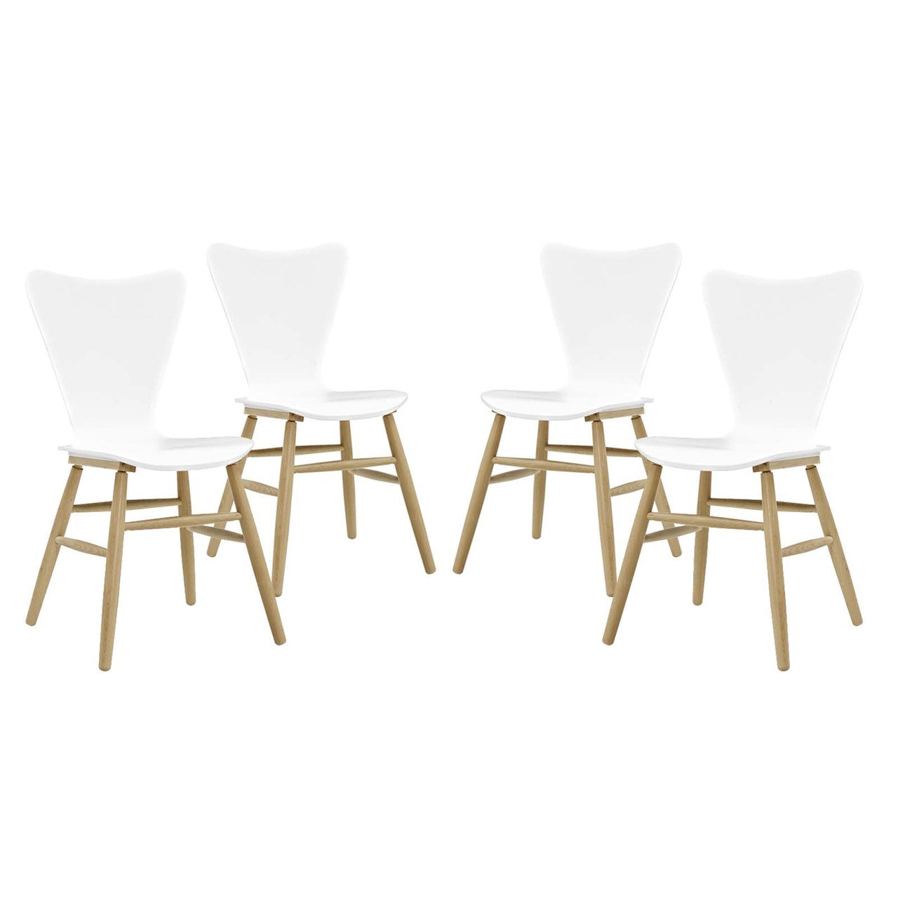 Cascade Dining Chair Set of 4, Wood, White 15251
