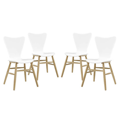 Cascade Dining Chair Set of 4, Wood, White 15251