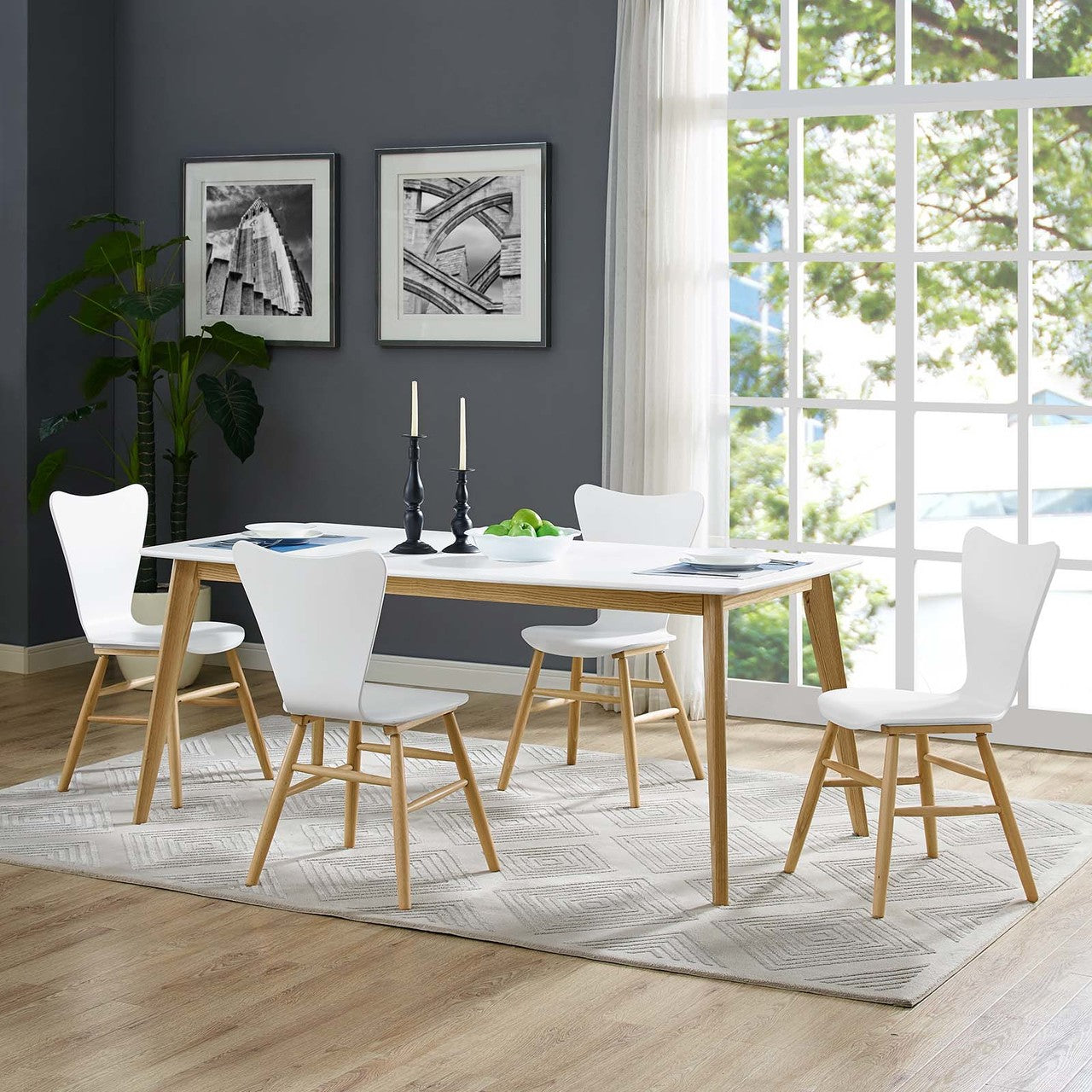 Cascade Dining Chair Set of 4, Wood, White 15251