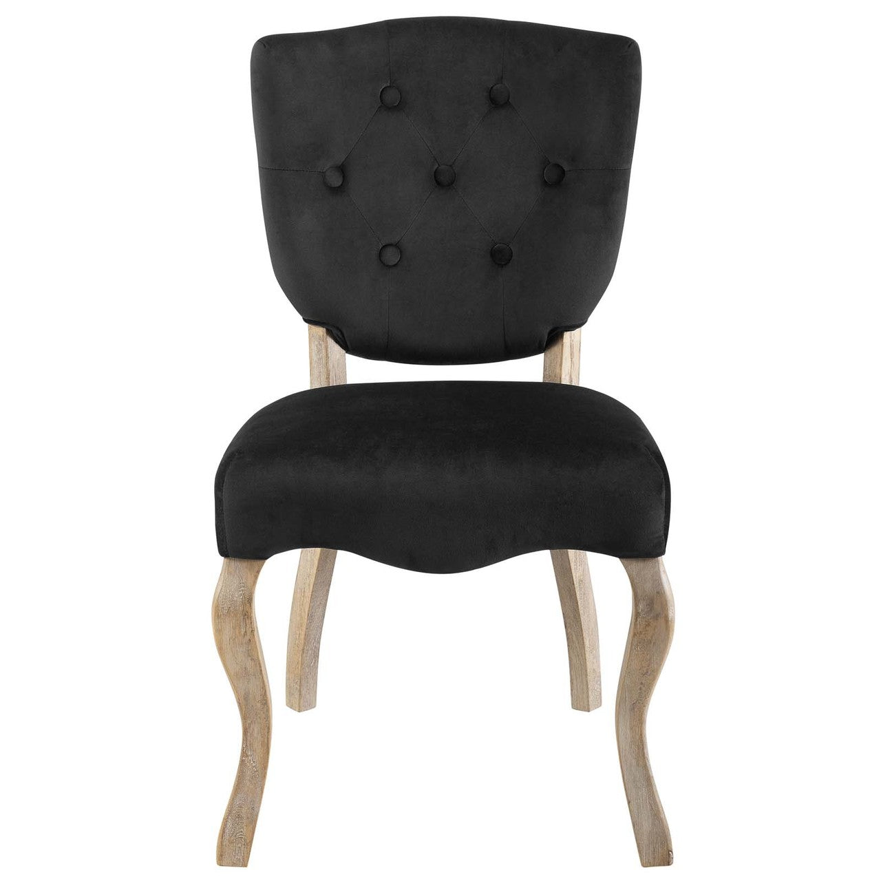 Array Dining Side Chair Set of 4, Velvet Fabric Wood, Black 15771