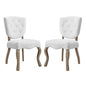 Array Dining Side Chair Set of 2, Fabric Wood, White 15779
