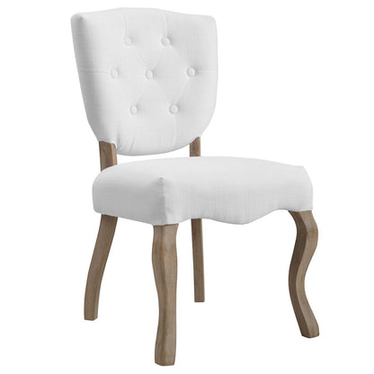 Array Dining Side Chair Set of 2, Fabric Wood, White 15779