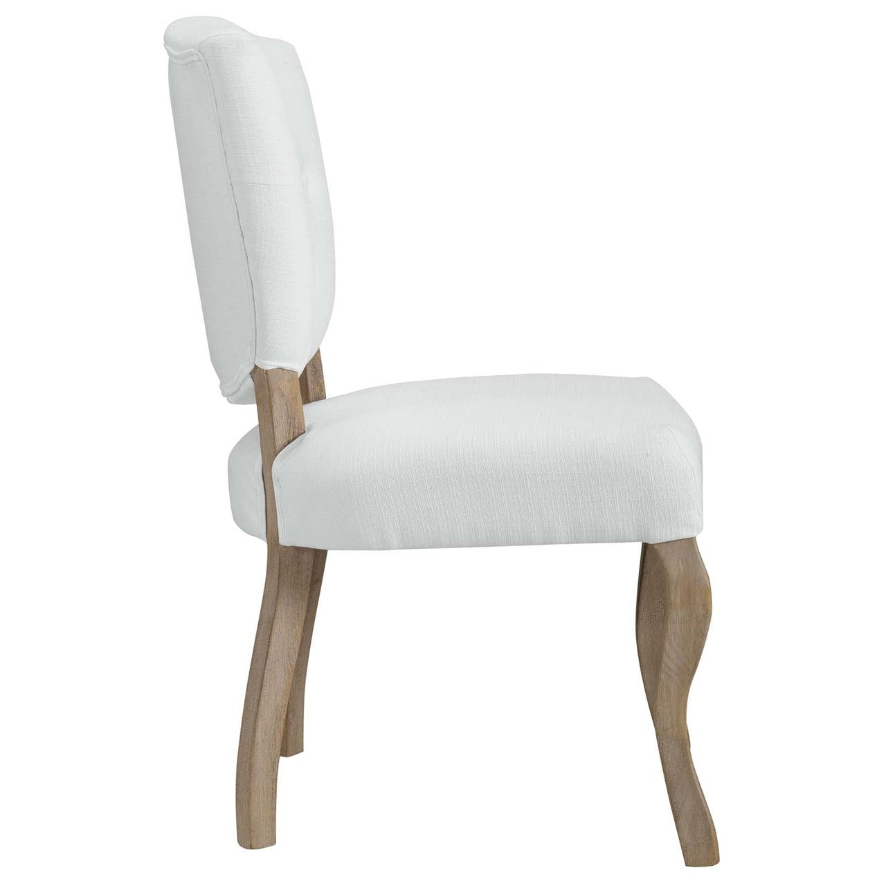 Array Dining Side Chair Set of 2, Fabric Wood, White 15779