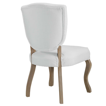 Array Dining Side Chair Set of 2, Fabric Wood, White 15779