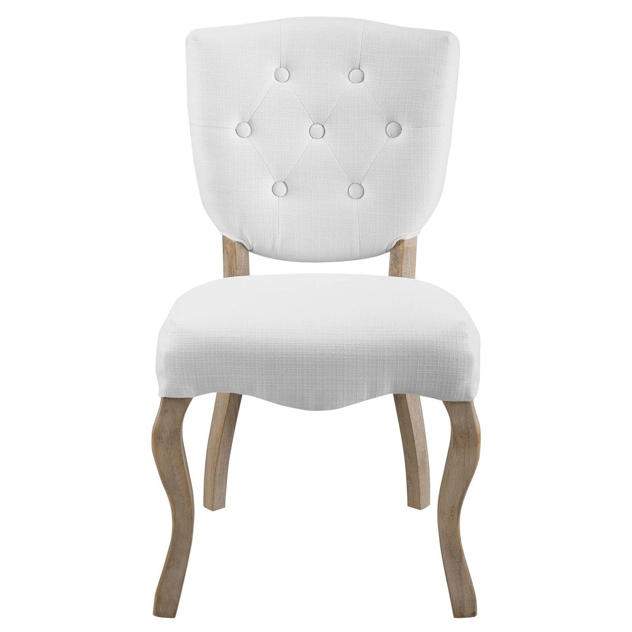 Array Dining Side Chair Set of 2, Fabric Wood, White 15779