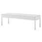 Loft Tufted Button Large Upholstered Faux Leather Bench, Faux Vinyl Leather Metal Steel, White, 17344