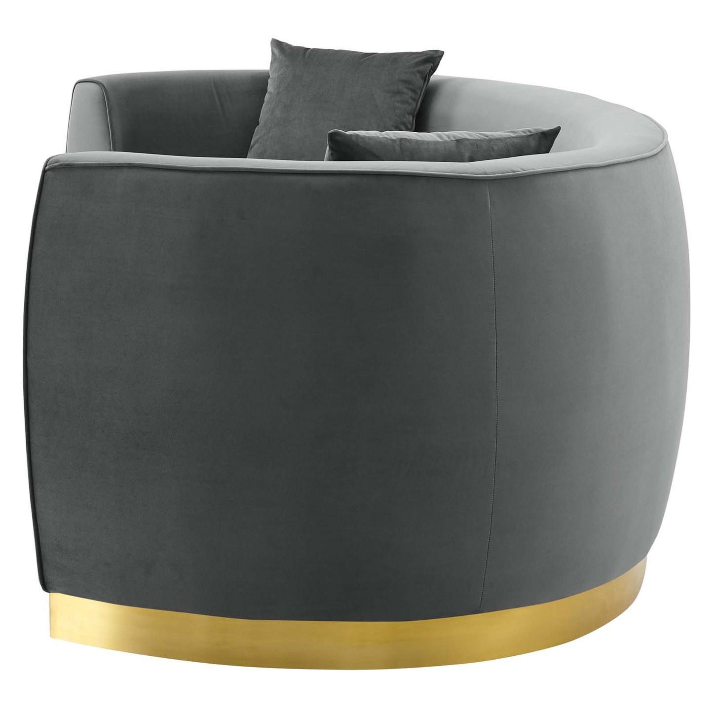 Resolute Curved Performance Velvet Sofa, Velvet, Grey Gray, 18191