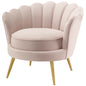 Admire Scalloped Edge Performance Velvet Accent Armchair, Velvet Fabric Metal Steel, Pink, 17364