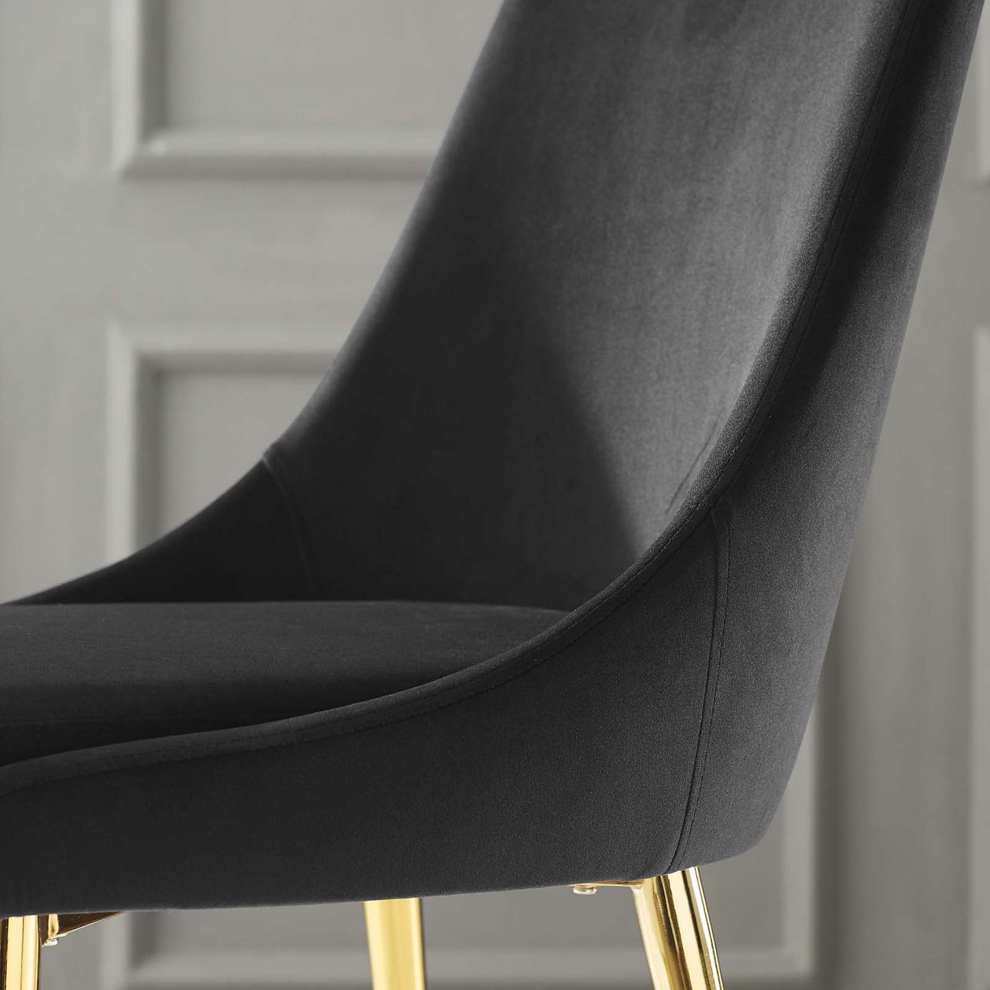 Viscount Modern Accent Performance Velvet Dining Chair, Velvet, Metal Steel, Black, 18192