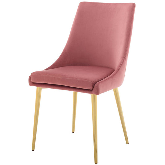 Viscount Modway Accent Performance Velvet Dining Chair, Velvet Fabric Metal Steel, Pink, 17379