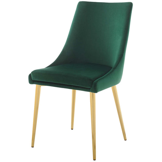 Viscount Modway Accent Performance Velvet Dining Chair, Velvet Fabric Metal Steel, Green, 17380