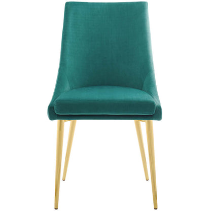 Viscount Modway Accent Performance Velvet Dining Chair, Velvet Fabric Metal Steel, Aqua Blue, 17383