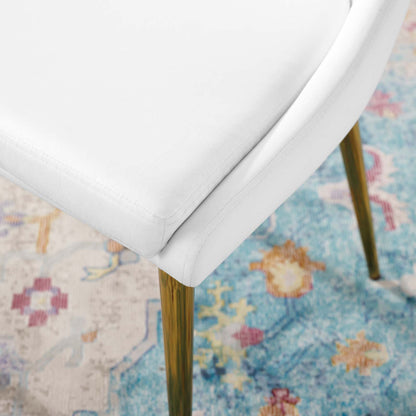Viscount Modern Accent Performance Velvet Dining Chair, Velvet, Metal Steel, White, 18194