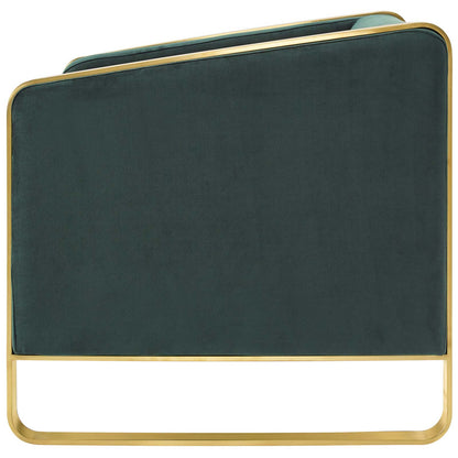 Visualize Accent Club Lounge Performance Velvet Armchair, Velvet Fabric Metal Steel, Green, 17388