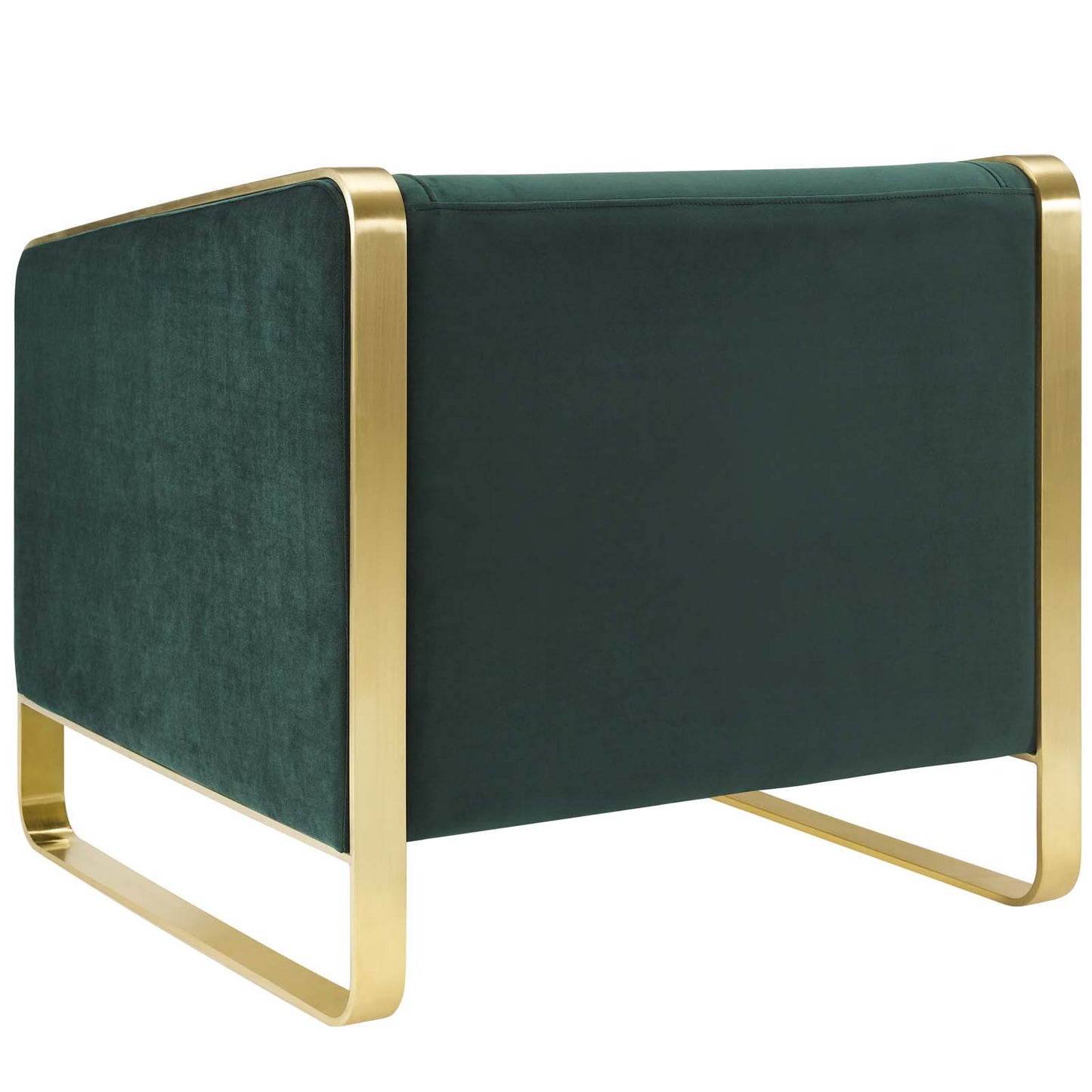Visualize Accent Club Lounge Performance Velvet Armchair, Velvet Fabric Metal Steel, Green, 17388