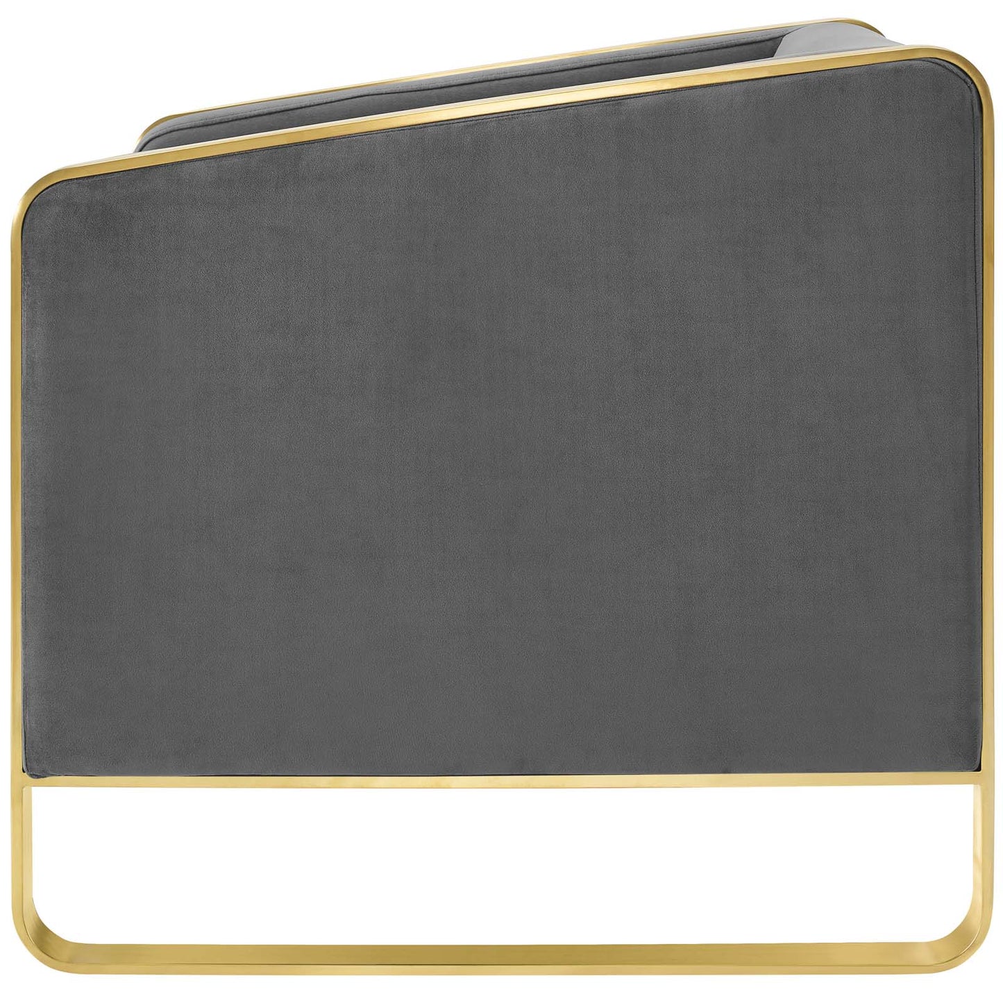 Visualize Accent Club Lounge Performance Velvet Armchair, Velvet Fabric Metal Steel, Grey Gray, 17389